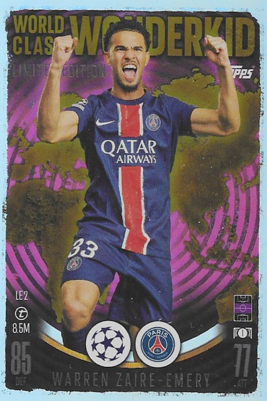 Warren Zaire-Emery Limited Edition Card #LE2 - Topps Match Attax 2024/2025 Wonderkid