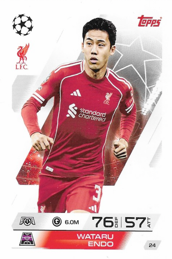 Wataru Endo Base Card #24 - Topps Match Attax 25/26 (2025/2026) Liverpool FC