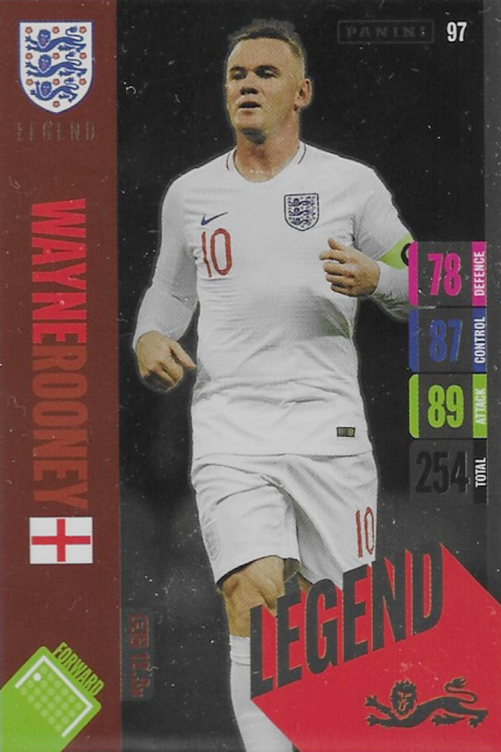 Wayne Rooney Legend Card Number 97 - Adrenalyn XL 2024 England Tournament Edition by Panini