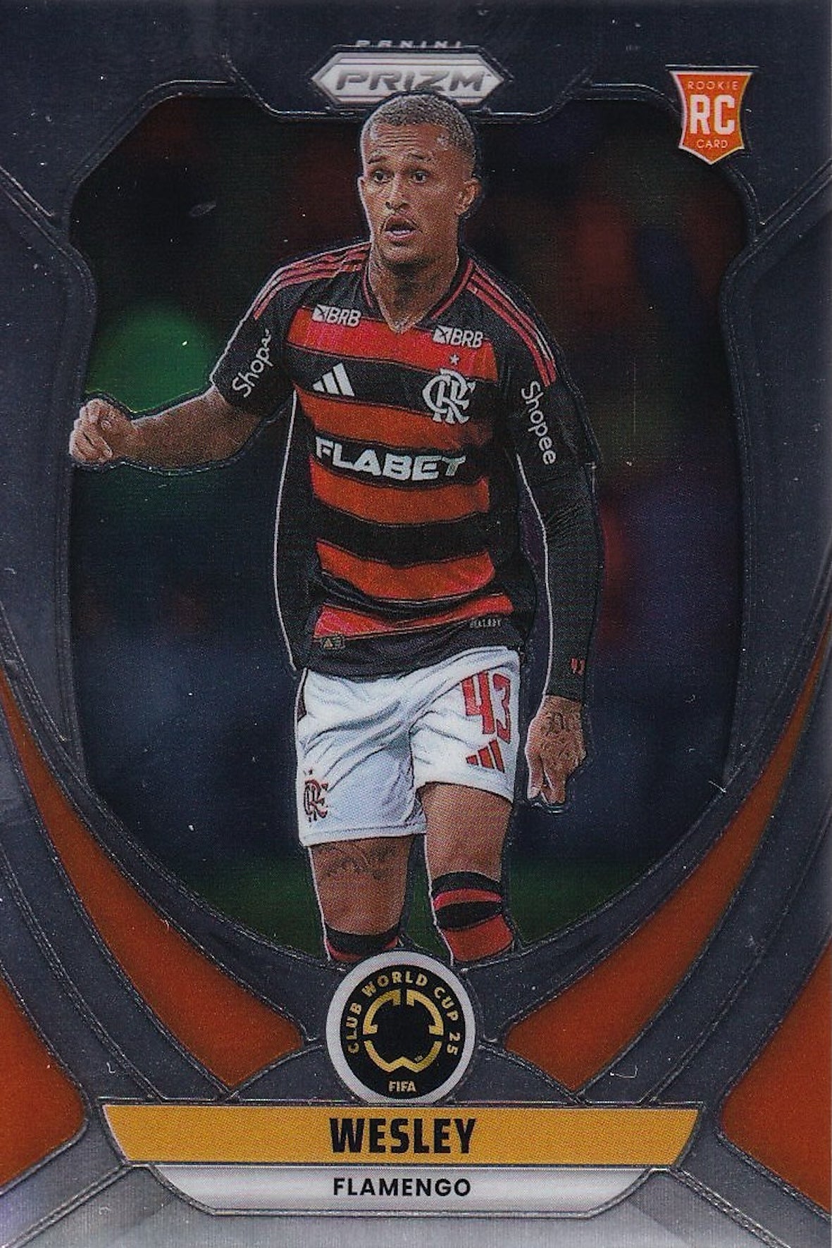 Wesley Rookie (RC) Card #109 - Panini Prizm FIFA Club World Cup 25 (2025) - Flamengo