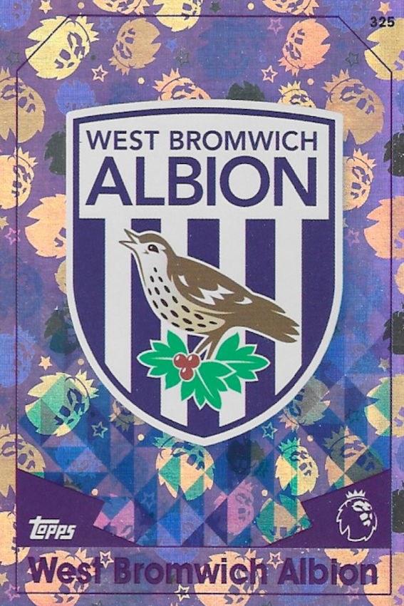 West Bromwich Albion Club Crest Card No #325 - Topps MATCH ATTAX 2016/2017