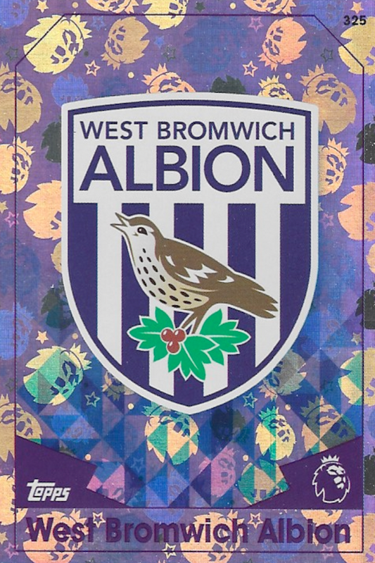 West Bromwich Albion Club Crest Card No #325 - Topps MATCH ATTAX 2016/2017