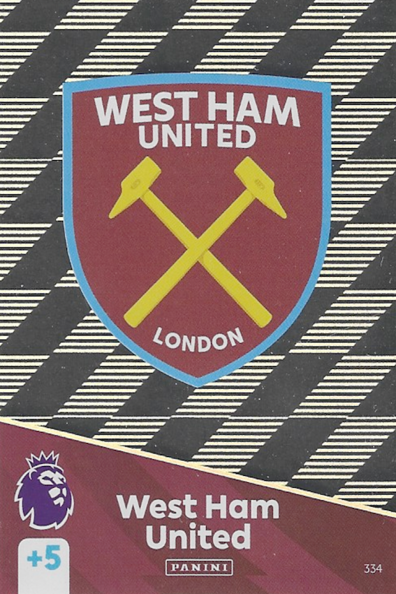 West Ham United Club Crest Card Number 334 - Panini Adrenalyn XL 2025