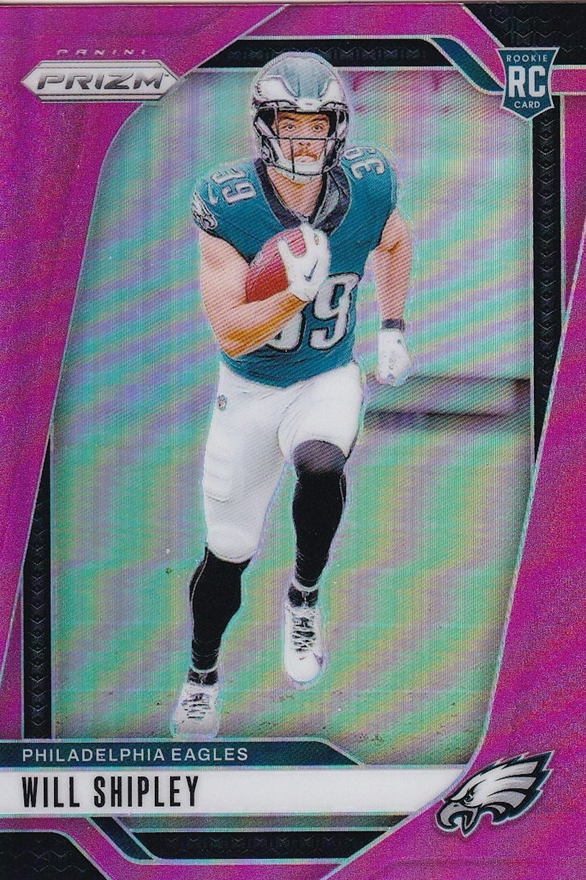Will Shipley 2024 Panini Prizm Pink Prizm RC Rookie Card #397 - Philadelphia Eagles