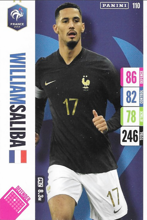 William Saliba Base Card No 110 - Adrenalyn XL England 2024 Tournament Edition by Panini