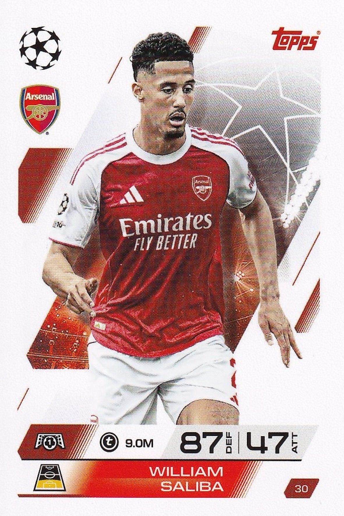 William Saliba Base Card #30 - Topps Match Attax 25/26 (2025/2026) Arsenal