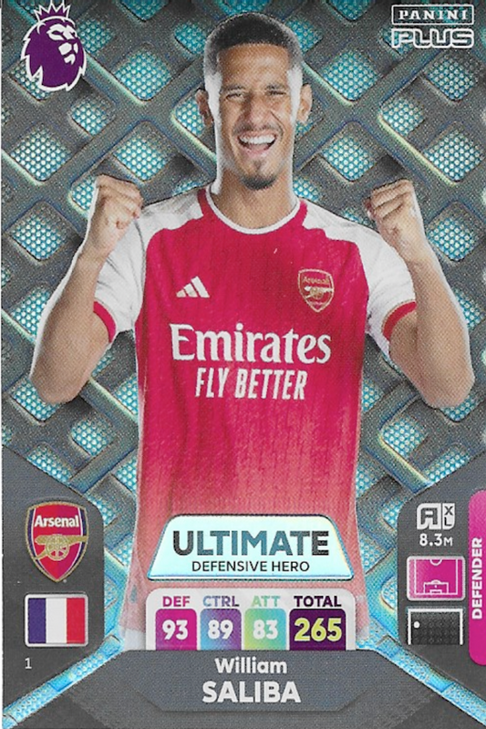 William Saliba Ultimate Card - Premier League Adrenalyn XL Plus 2024