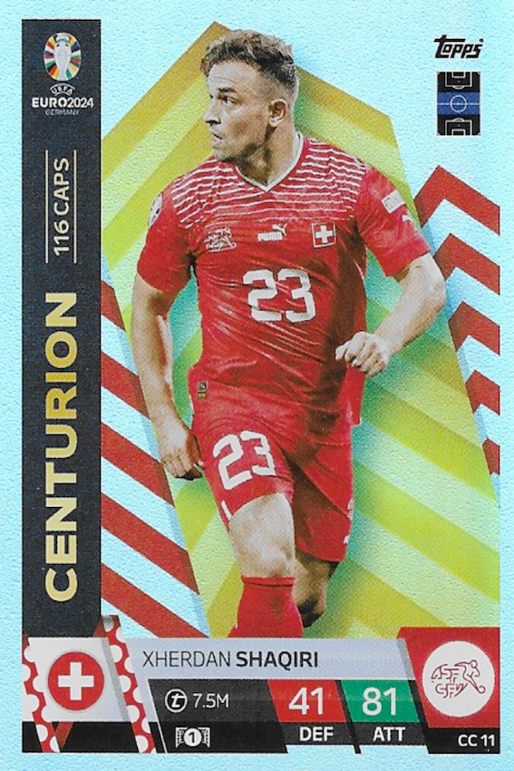 Xherdan Shaqiri Centurion Card #CC11 - Topps Match Attax EURO 2024