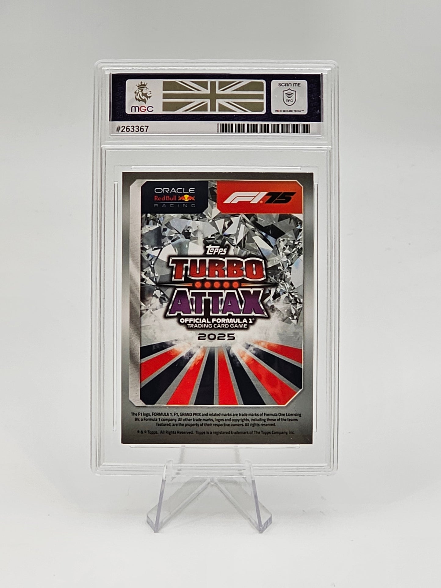 Yuki Tsunoda 2025 Topps Turbo Attax 279/499 Red Diamond MGC9 Graded Slab #339 Back