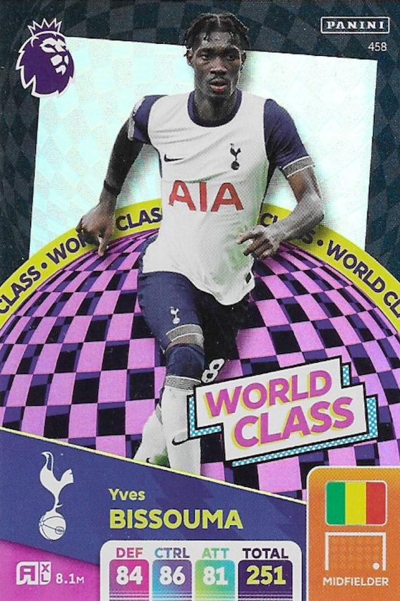 Yves Bissouma World Class Card Number #458 - Adrenalyn XL 2025 Premier League