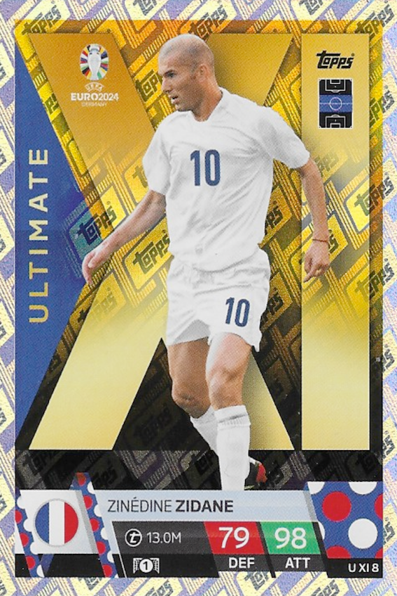 Zinedine Zidane Ultimate Card #U XI 8 - Topps Match Attax Euro 2024