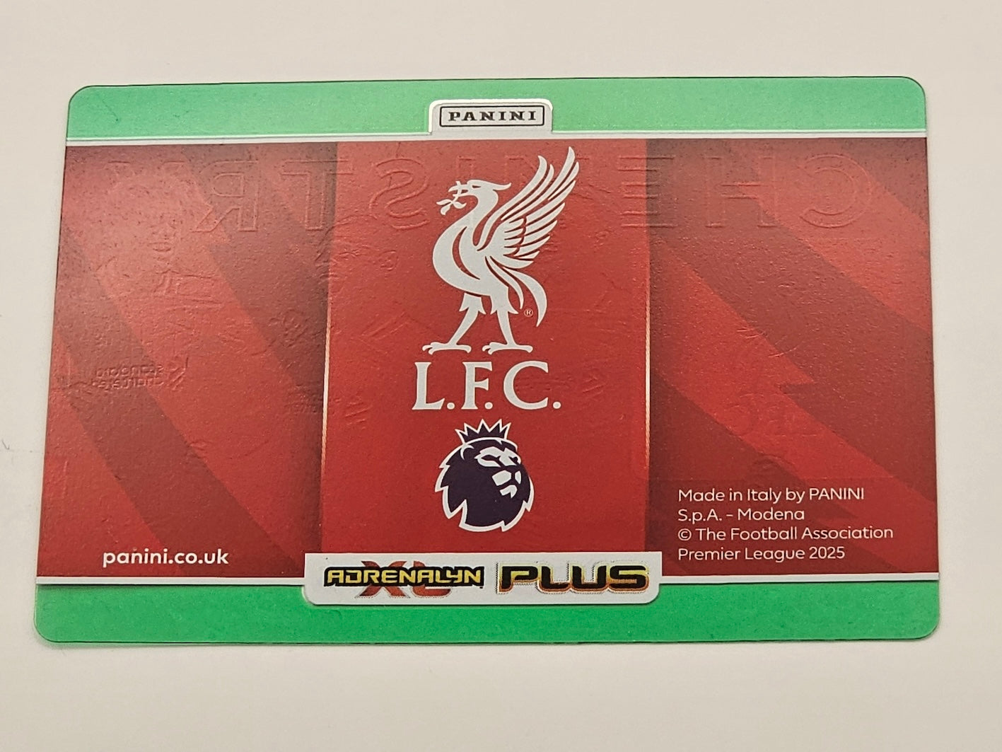 Panini Adrenalyn XL Plus 2025 Liverpool Chemistry Green Parallel 9/199 Card MINT