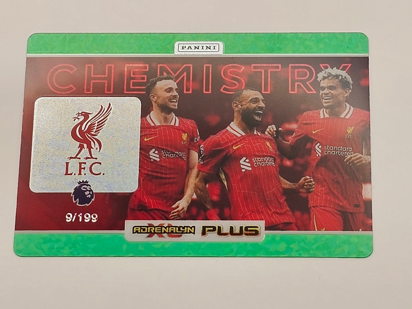 Panini Adrenalyn XL Plus 2025 Liverpool Chemistry Green Parallel 9/199 Card MINT