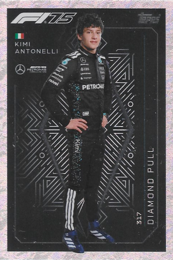 Kimi Antonelli Diamond Pull Card #317 - F1, Topps Turbo Attax 2025 FORMULA ONE