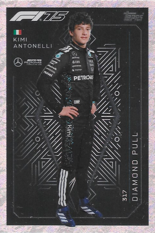 Kimi Antonelli Diamond Pull Card #317 - F1, Topps Turbo Attax 2025 FORMULA ONE
