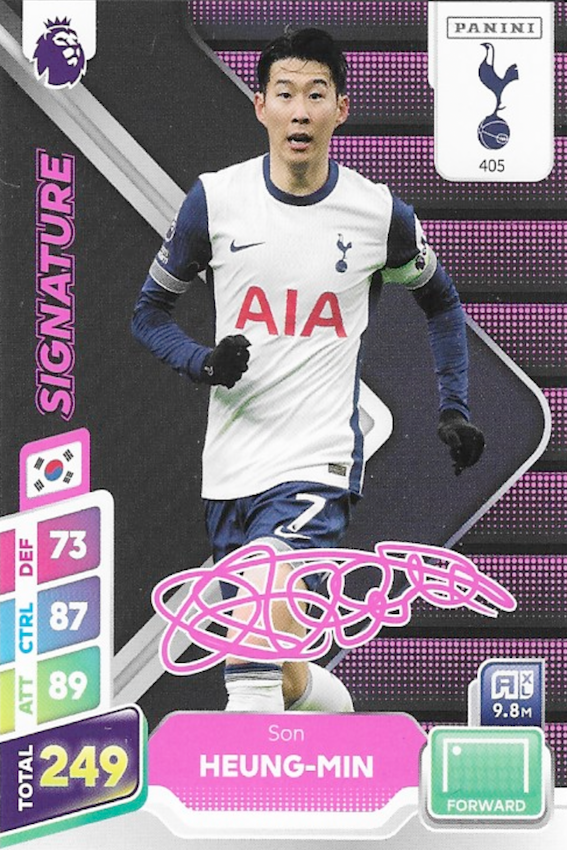 Son Heung-Min Signature Card - Panini Adrenalyn XL 2025 Plus Premier League - FULL SET OF ALL 40 SIGNATURE CARDS