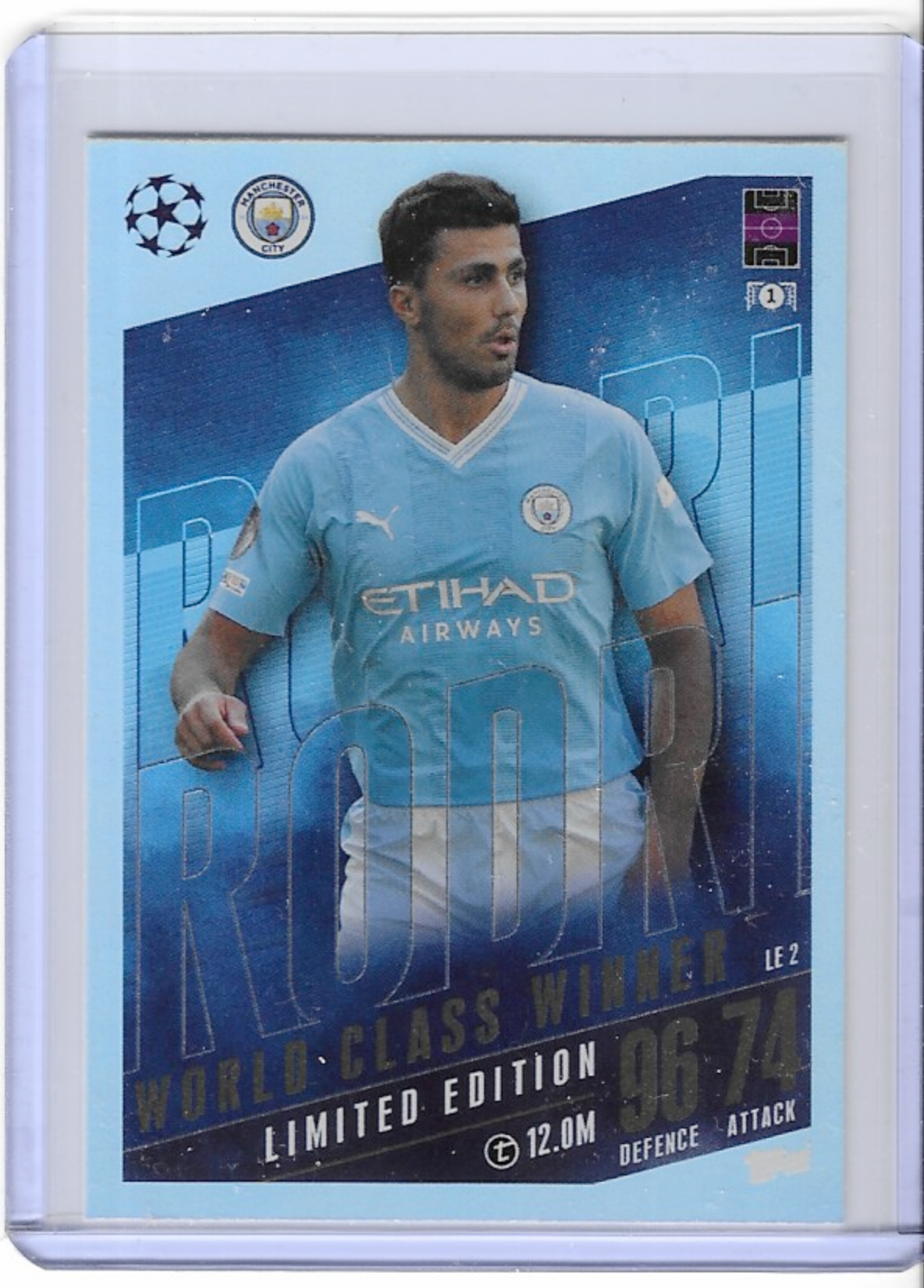Rodri LE2 World Class Winner Limited Edition, Topps Match Attax Extra CL 2023-24